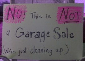 not a garage sale