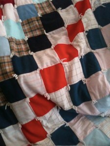 A patchwork quilt from random scraps.